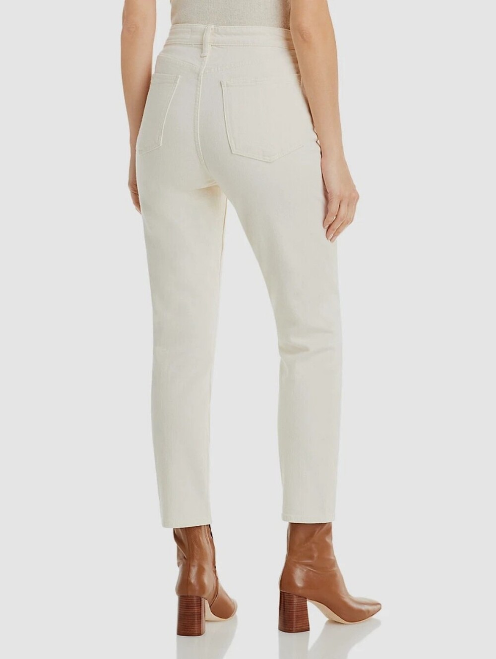 RAG & BONE Nina High-Rise Ankle Cigarette Jeans In Ecru 28 - Picture 2 of 9
